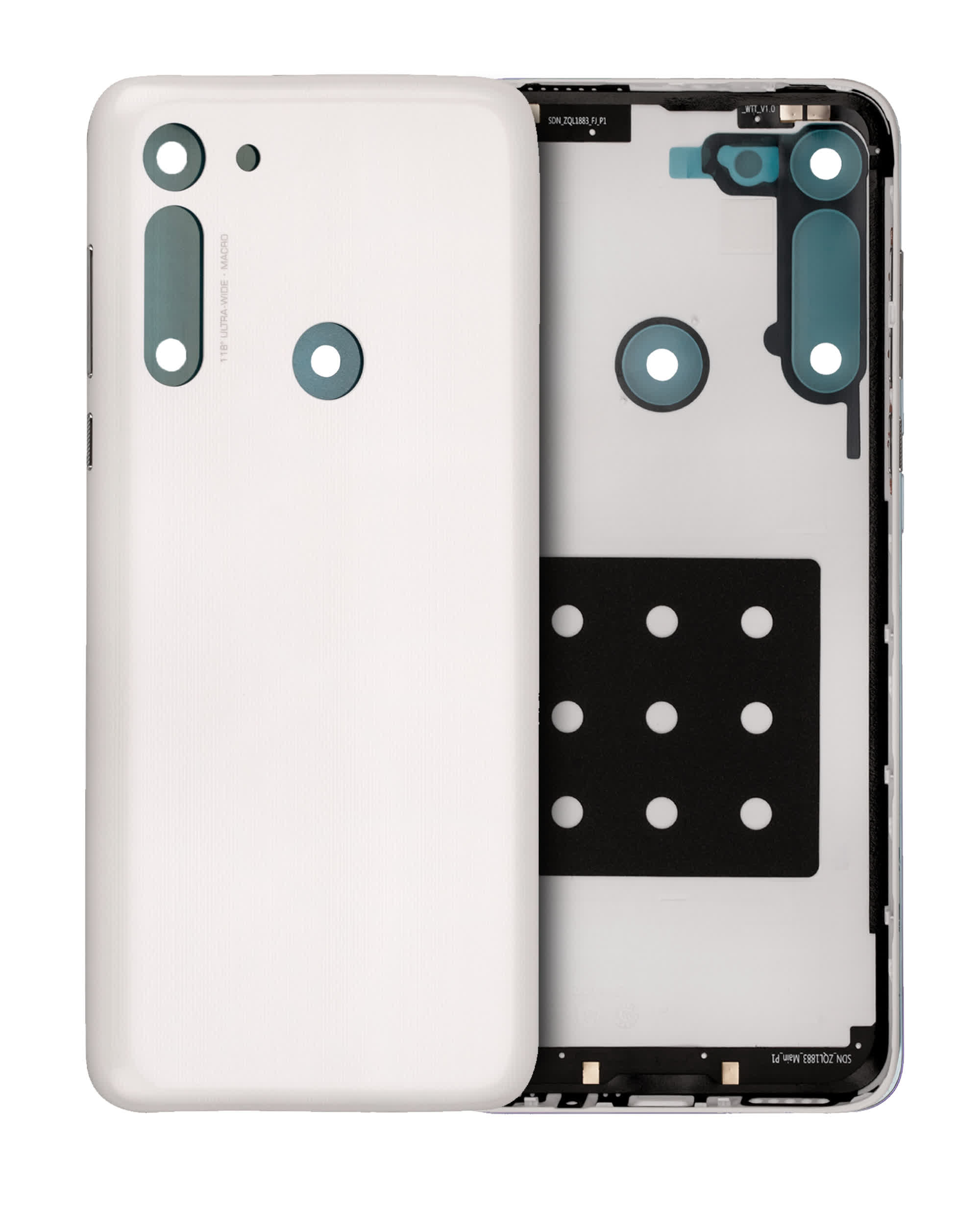 Rückdeckelglas für Motorola Moto G8 (XT2045-1 / 2020) (White Prism)