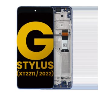 LCD Display mit Rahmen für Motorola Moto G Stylus 4G (XT2211 / 2022) (professionell aufgearbeitet) (Twilight Blue)