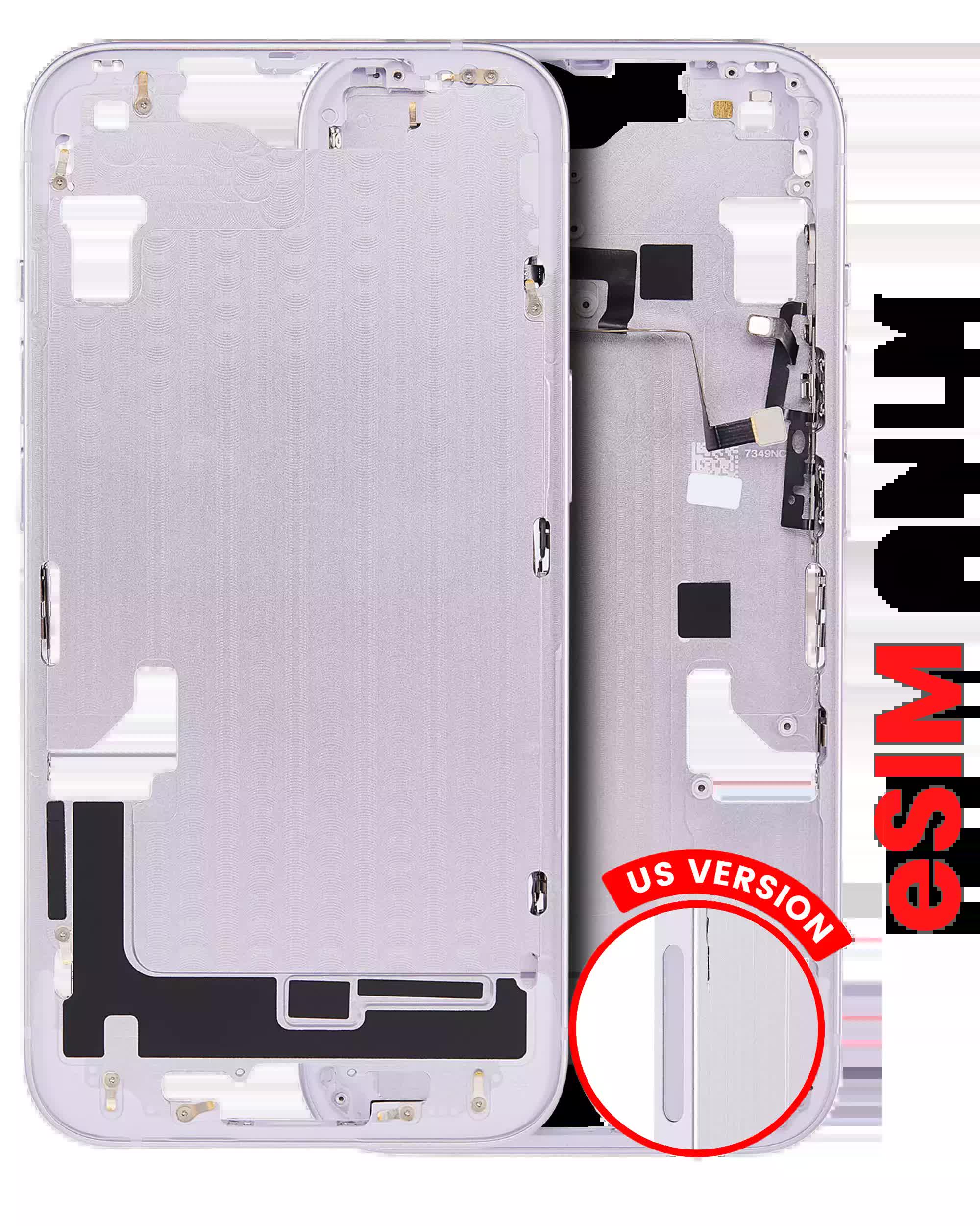 Mittelrahmen mit Kleinteilen für iPhone 14 (US-Version) (Aftermarket Plus) (Purple (Violett))