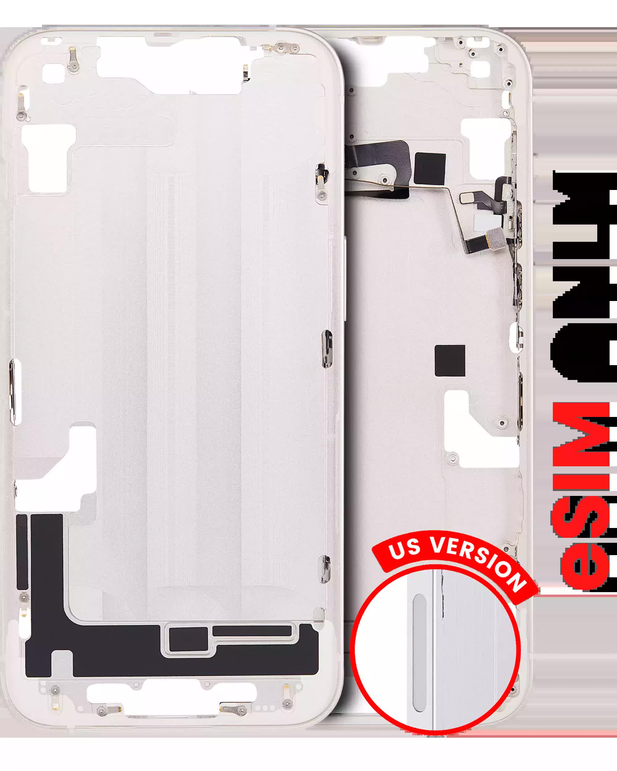 Mittelrahmen mit Kleinteilen für iPhone 14 (US-Version) (Aftermarket Plus) (Starlight)