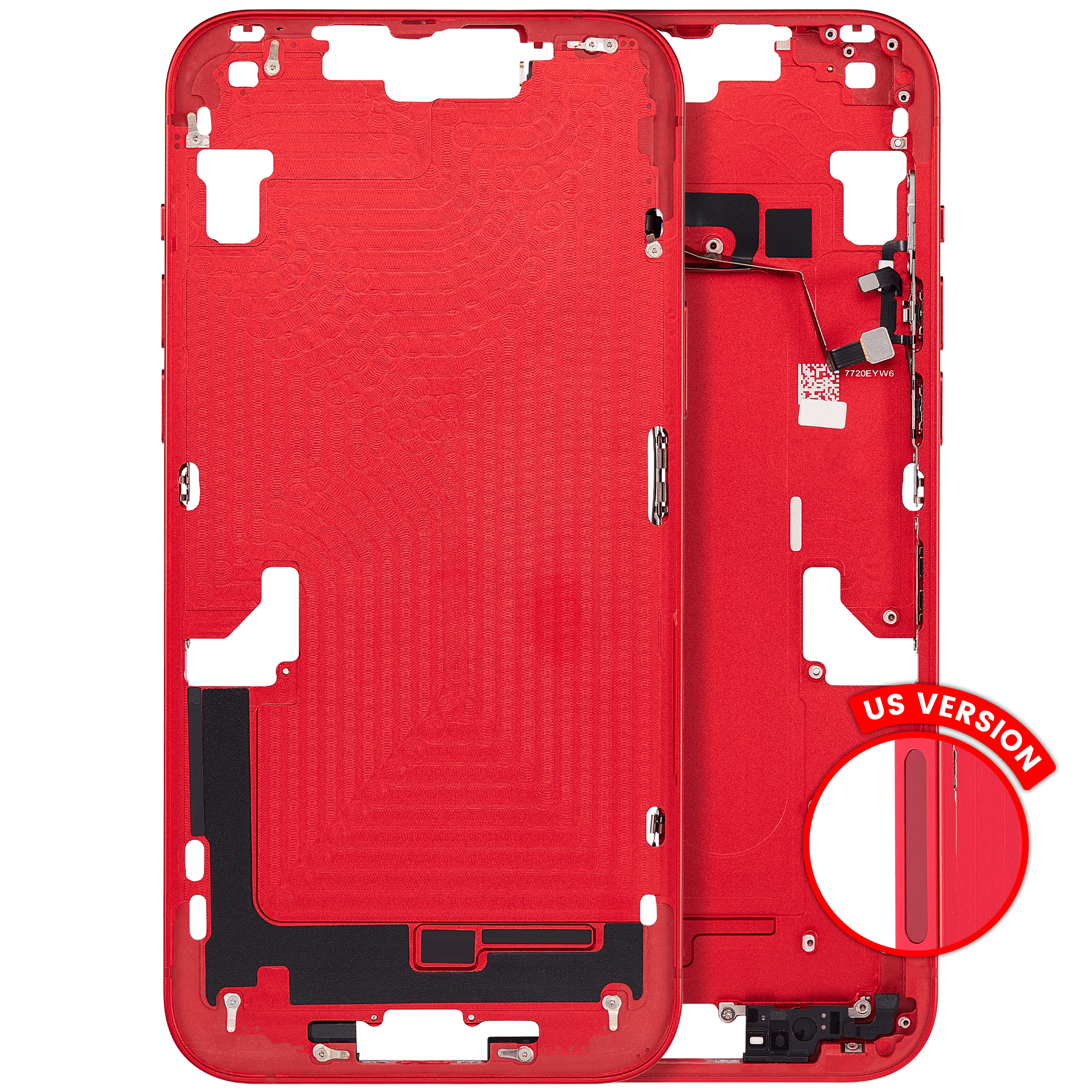 Mittelrahmen mit Kleinteilen für iPhone 14 Plus (US-Version) (Aftermarket Plus) (Red (Rot)) – Bild 3