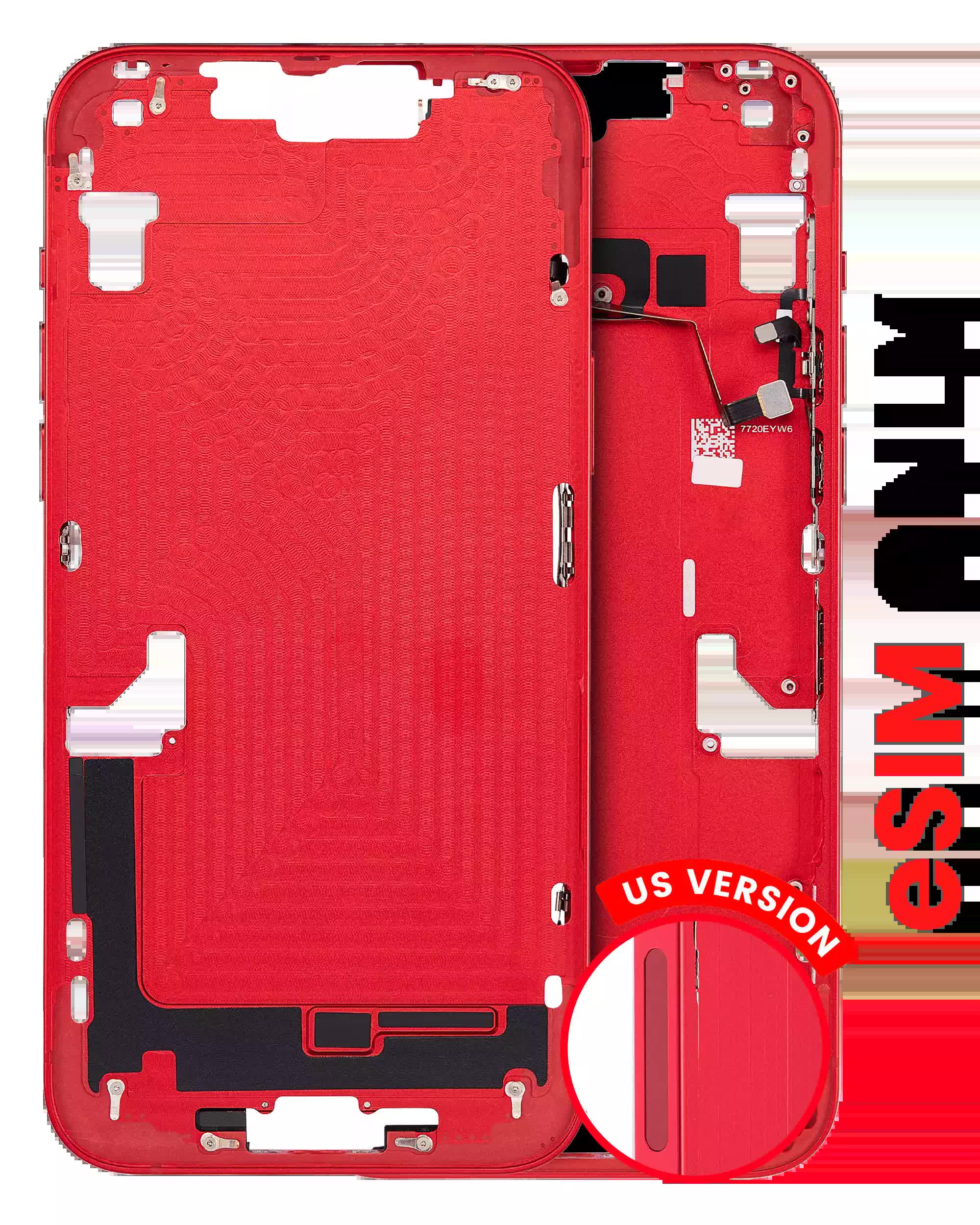 Mittelrahmen mit Kleinteilen für iPhone 14 Plus (US-Version) (Aftermarket Plus) (Red (Rot))