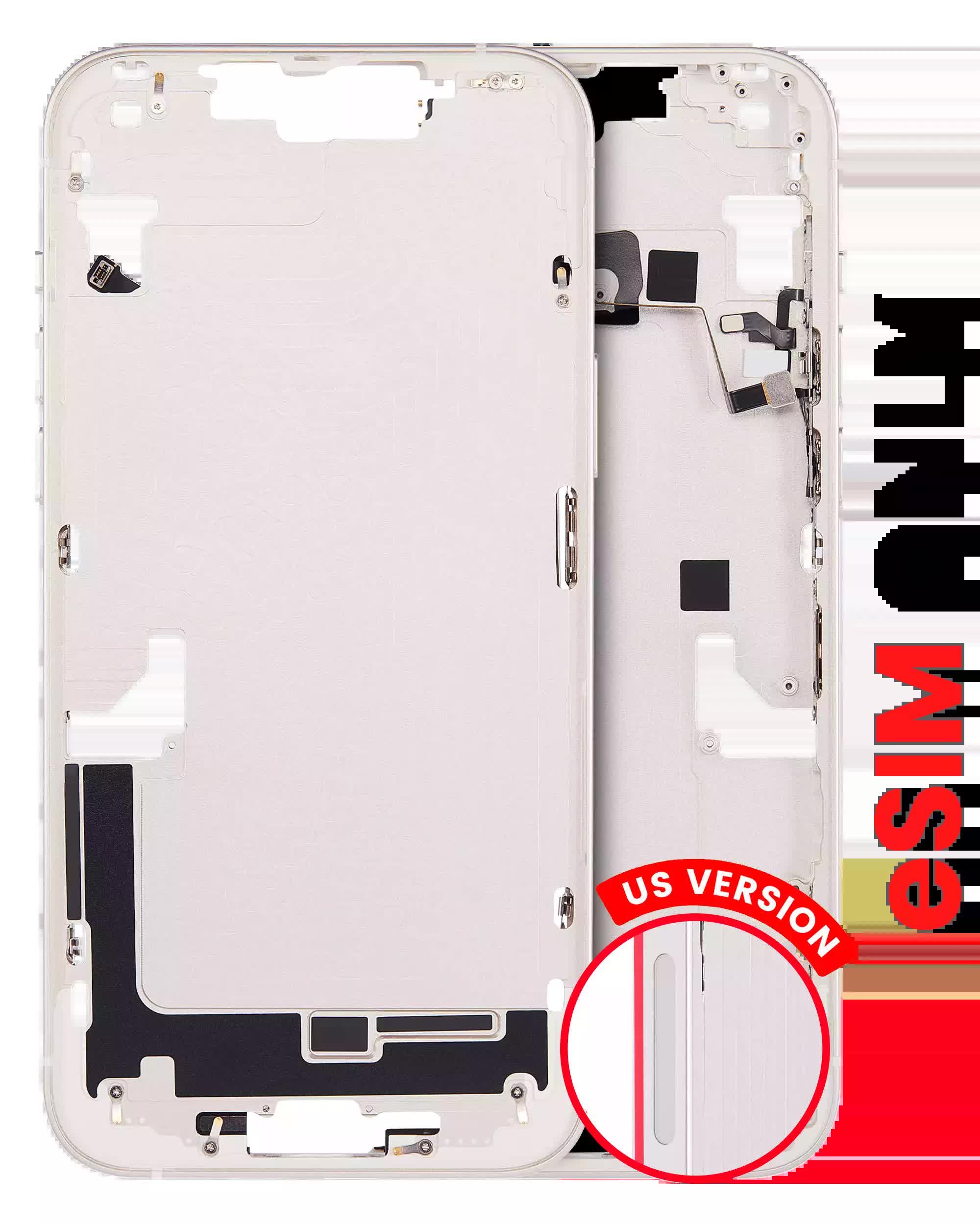 Mittelrahmen mit Kleinteilen für iPhone 14 Plus (US-Version) (Aftermarket Plus) (Starlight)
