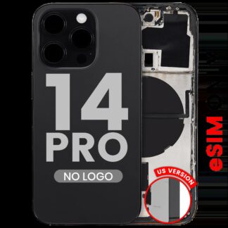 Rückgehäuse mit Kleinteilen für iPhone 14 Pro (US-Version) (Aftermarket Plus) (Space Black)