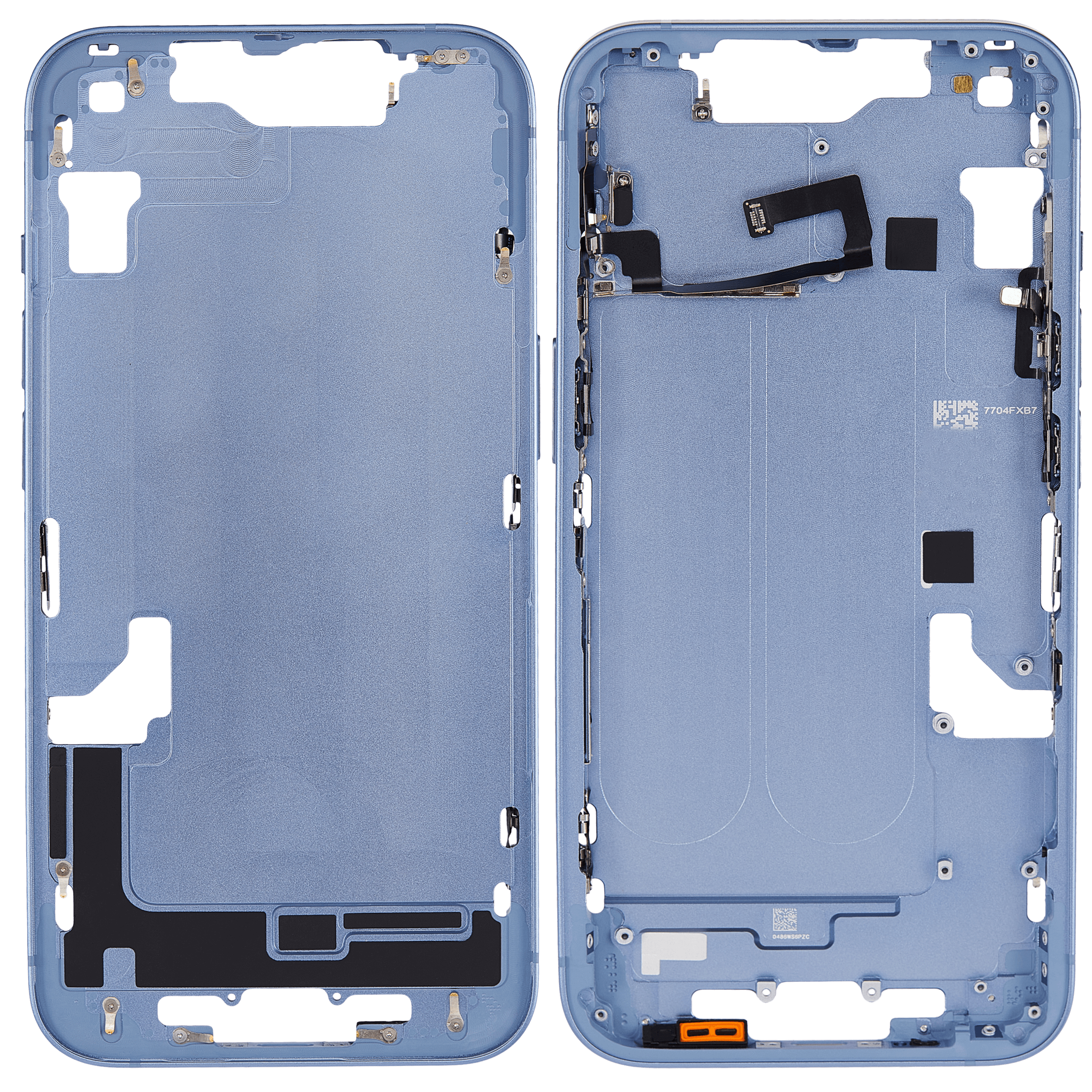 Mittelrahmen mit Kleinteilen für iPhone 14 (EU / globale Version) (Aftermarket Plus) (Blue (Blau)) – Bild 2