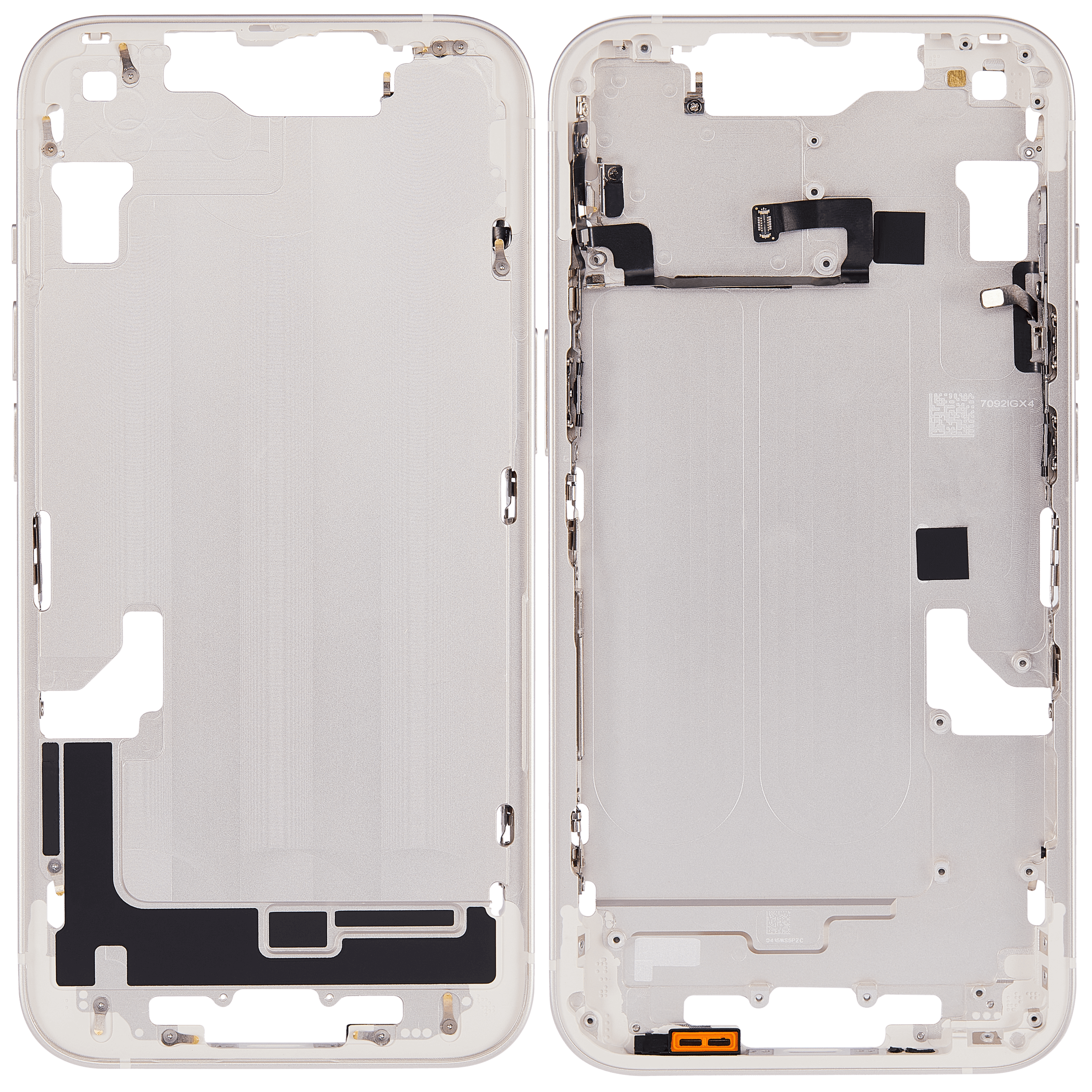 Mittelrahmen mit Kleinteilen für iPhone 14 (EU / globale Version) (Aftermarket Plus) (Starlight) – Bild 2