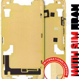 Mittelrahmen mit Kleinteilen für iPhone 14 (EU / globale Version) (Aftermarket Plus) (Yellow)