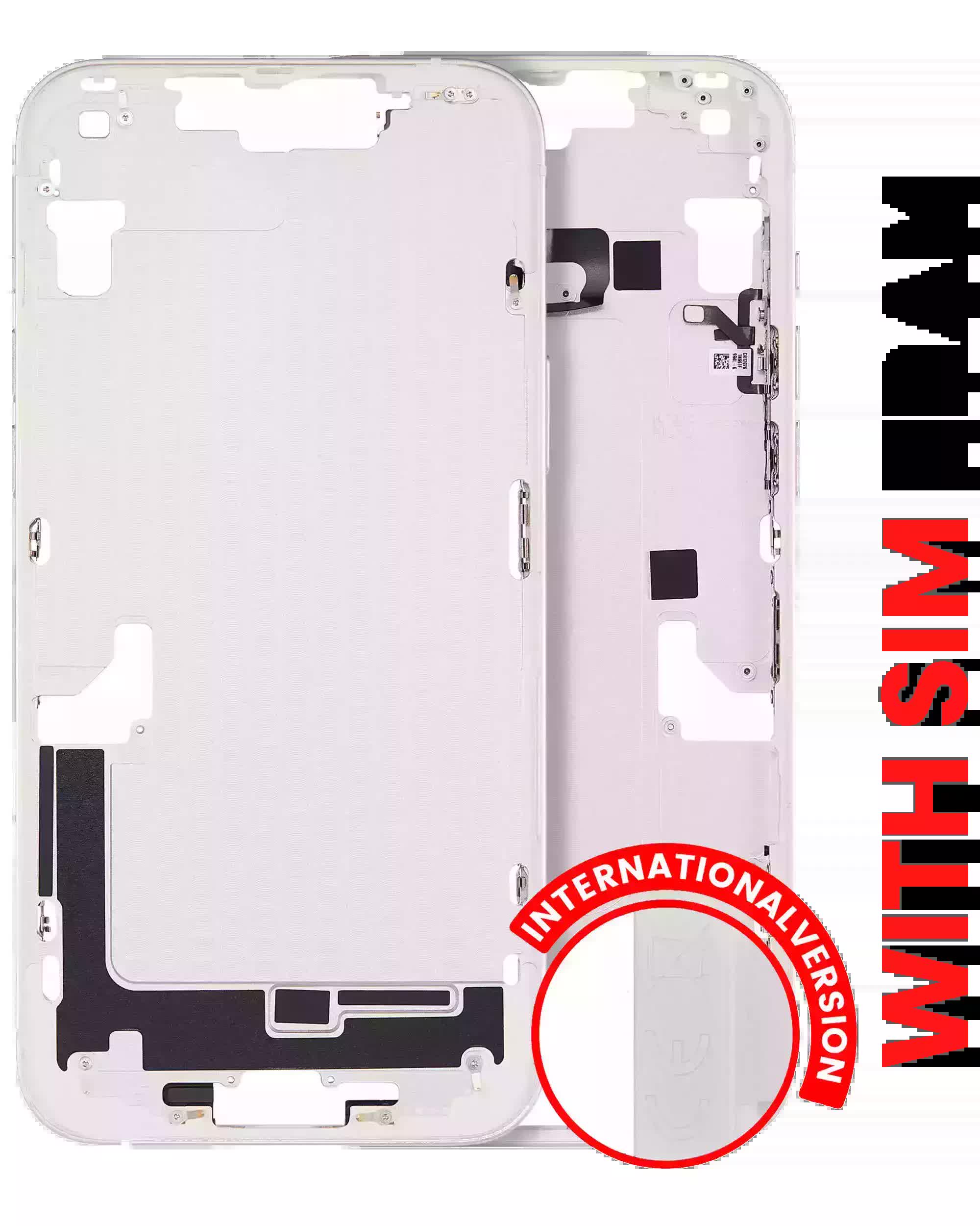 Mittelrahmen mit Kleinteilen für iPhone 14 Plus (EU / globale Version) (Aftermarket Plus) (Starlight)