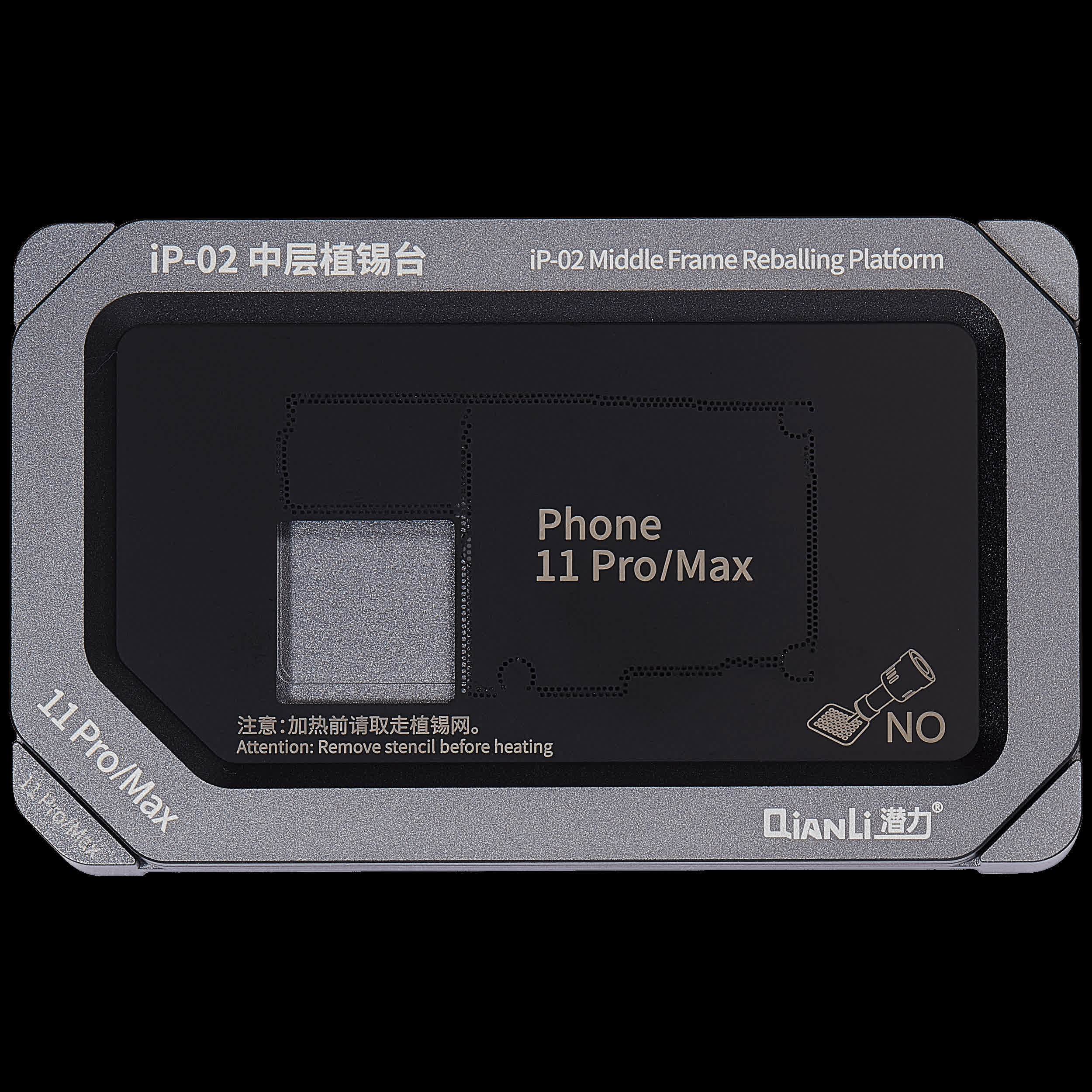 Metal Middle Rahmen Reballing Plattform (IP-02) für iPhone 11 / 11 Pro / 11 Pro Max (Qianli)