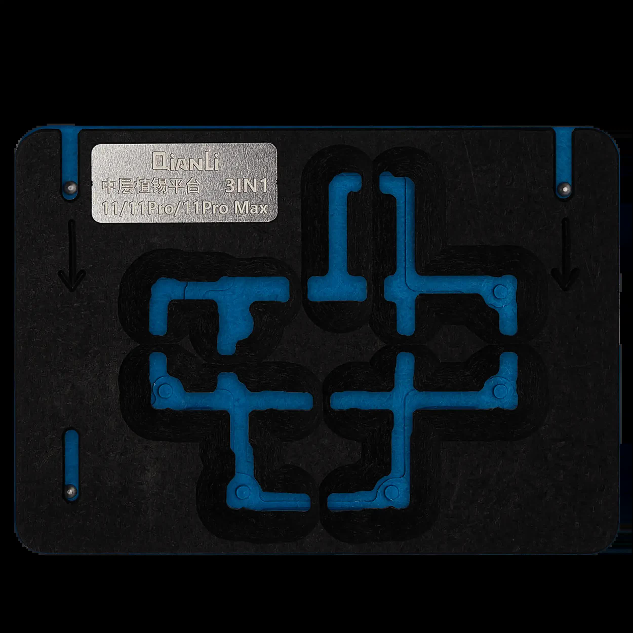 Middle Rahmen 3 in 1 Reballing Plattform mit Stencils Station für iPhone 11 / 11 Pro / 11 Pro Max (Qianli)