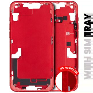 Mittelrahmen mit Kleinteilen für iPhone 14 Plus (EU / globale Version) (ausgebautes Originalteil: Grade A) (Red (Rot))