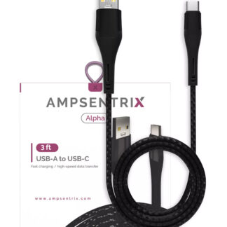 USB Type C To USB Type A Kabel (1 m / 3 ft) (AmpSentrix Alpha) (Black (Schwarz))