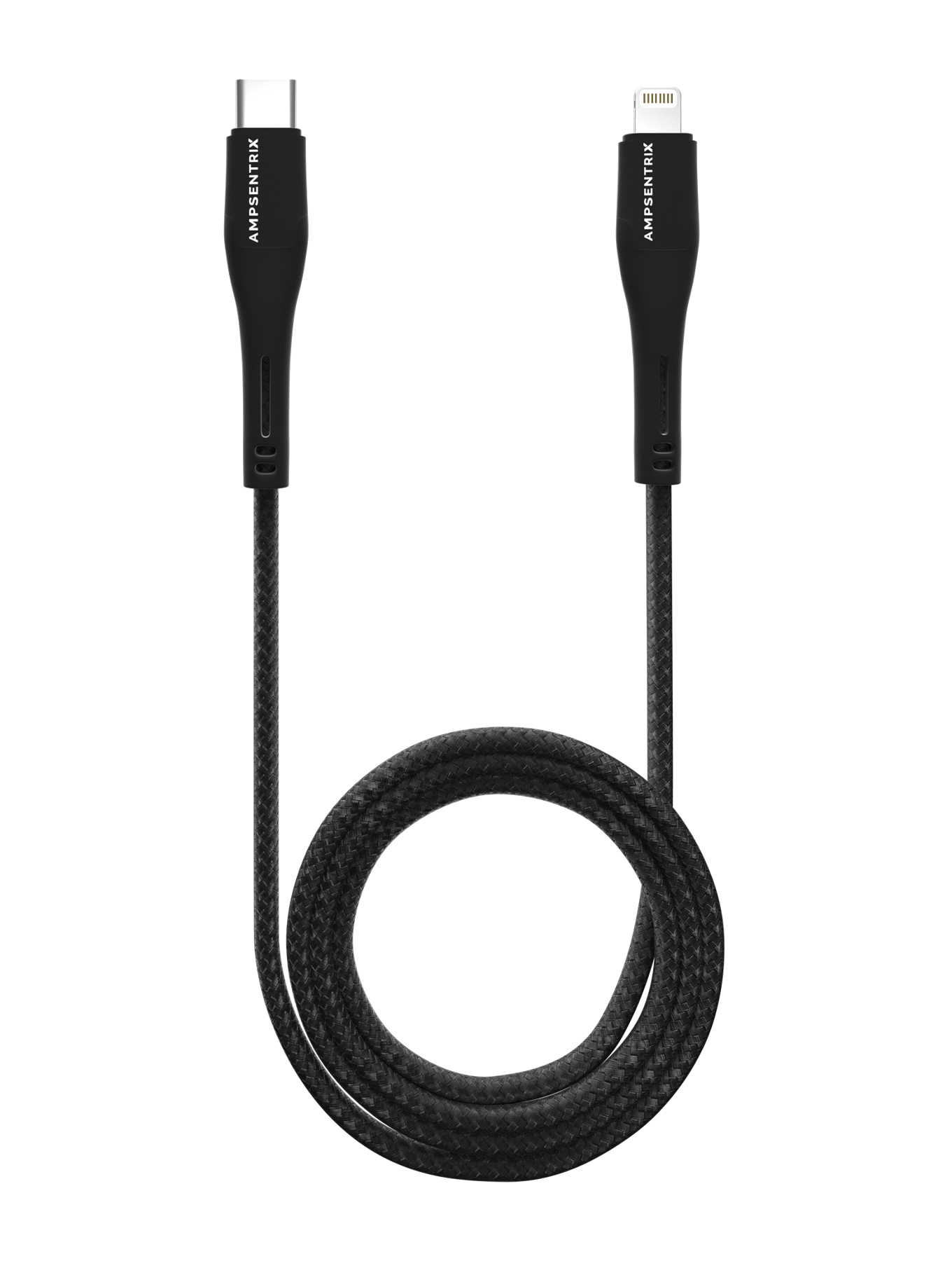 Lightning To USB Type C Kabel (Non-MFI) (1 m / 3 ft) (AmpSentrix Matrix) (Black (Schwarz)) – Bild 3