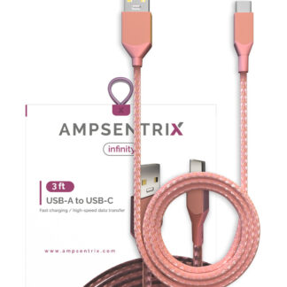 USB Type C To USB Type A Kabel (1 m / 3 ft) (AmpSentrix Infinity) (Pink (Rosa))