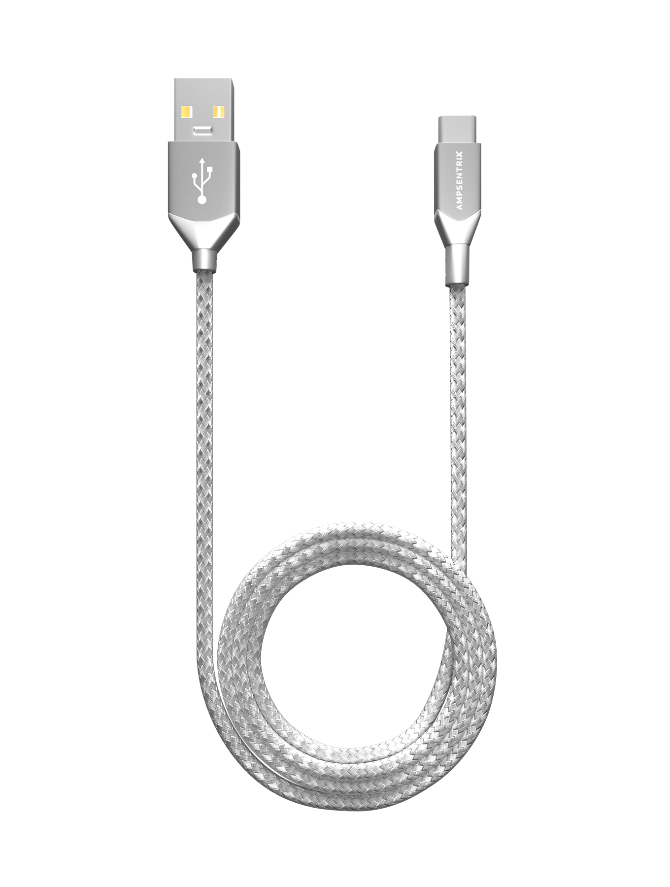 USB Type C To USB Type A Kabel (1 m / 3 ft) (AmpSentrix Infinity) (Silver (Silber)) – Bild 2