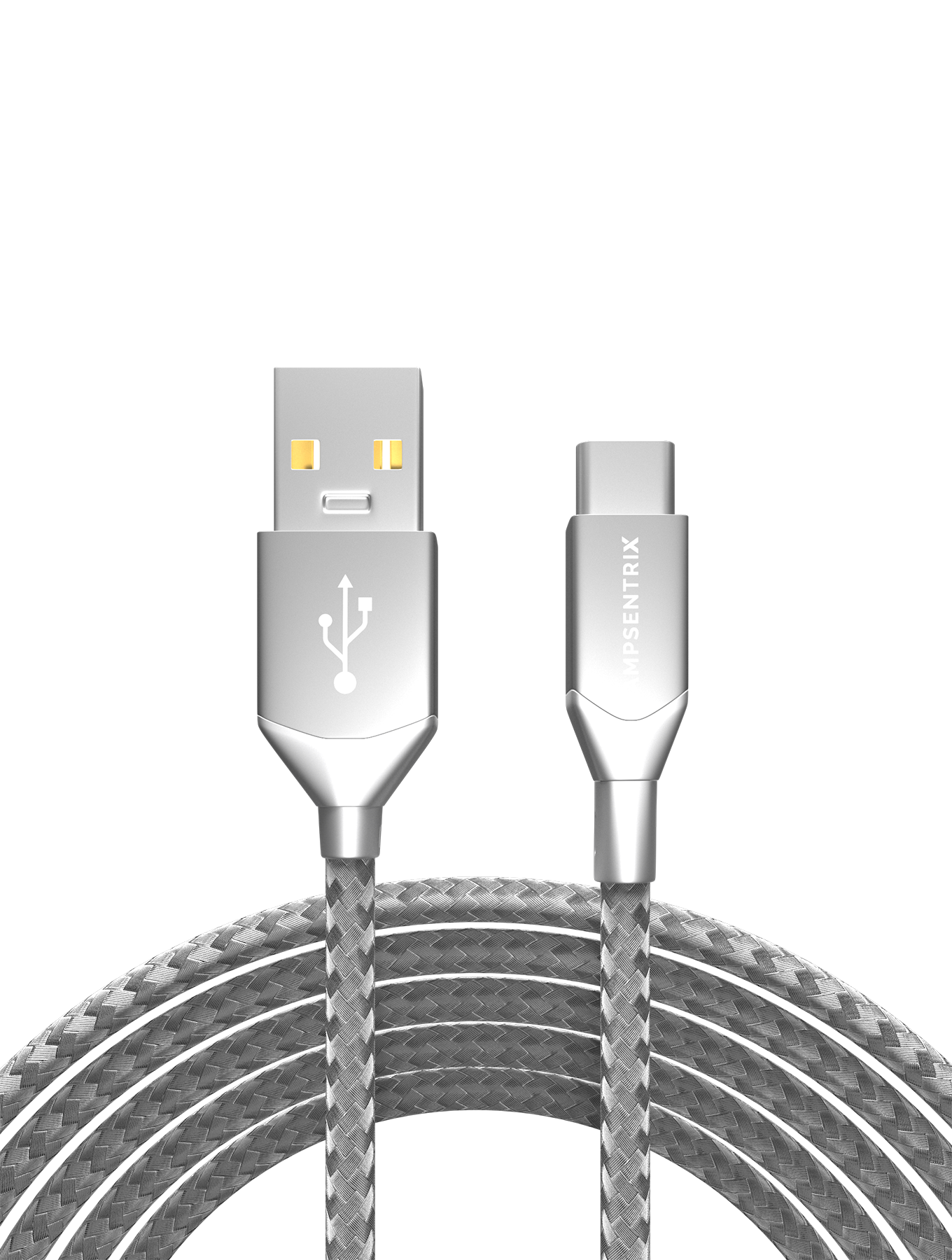 USB Type C To USB Type A Kabel (1 m / 3 ft) (AmpSentrix Infinity) (Silver (Silber)) – Bild 4