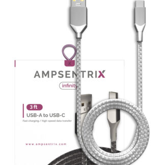 USB Type C To USB Type A Kabel (1 m / 3 ft) (AmpSentrix Infinity) (Silver (Silber))
