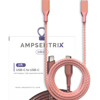 USB Type C To USB Type C Kabel (1 m / 3 ft) (AmpSentrix Infinity) (Pink (Rosa))