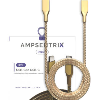 USB Type C To USB Type C Kabel (1 m / 3 ft) (AmpSentrix Infinity) (Gold)