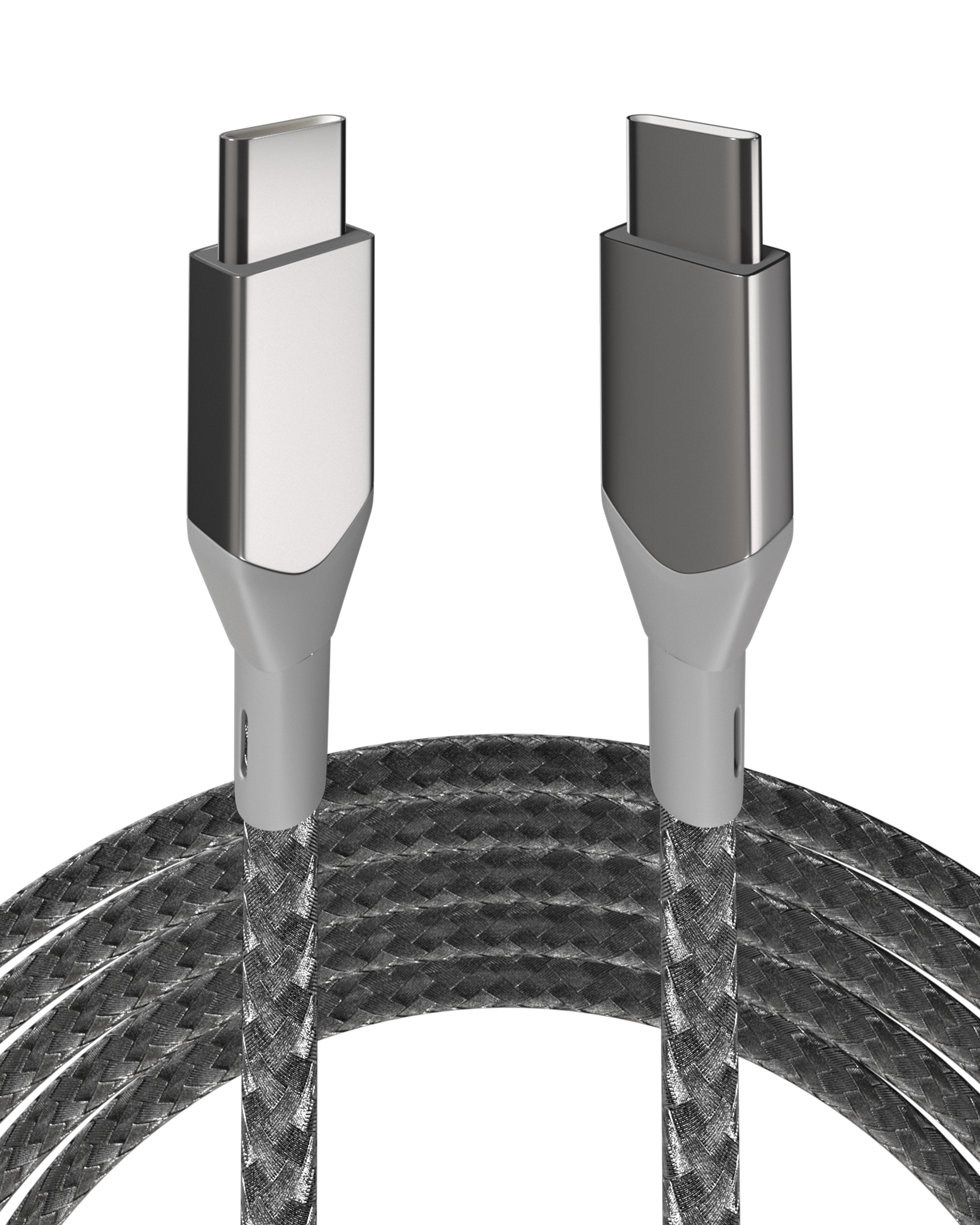 USB Type C To USB Type C Kabel (1 m / 3 ft) (AmpSentrix Infinity) (Silver (Silber)) – Bild 2
