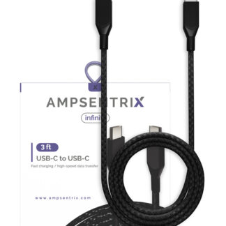 USB Type C To USB Type C Kabel (1 m / 3 ft) (AmpSentrix Infinity) (Black (Schwarz))