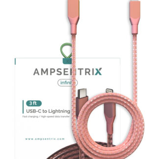 Lightning To USB Type C Kabel (Non-MFI) (1 m / 3 ft) (AmpSentrix Infinity) (Pink (Rosa))