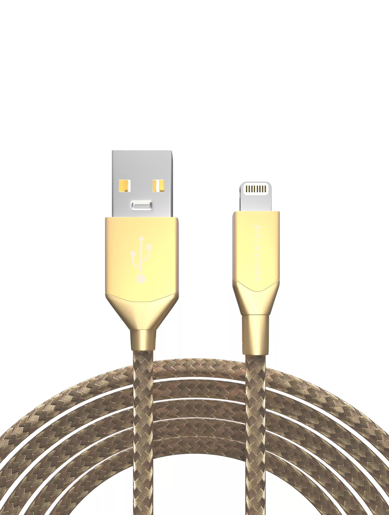 Lightning To USB Type C Kabel (Non-MFI) (1 m / 3 ft) (AmpSentrix Infinity) (Gold) – Bild 3