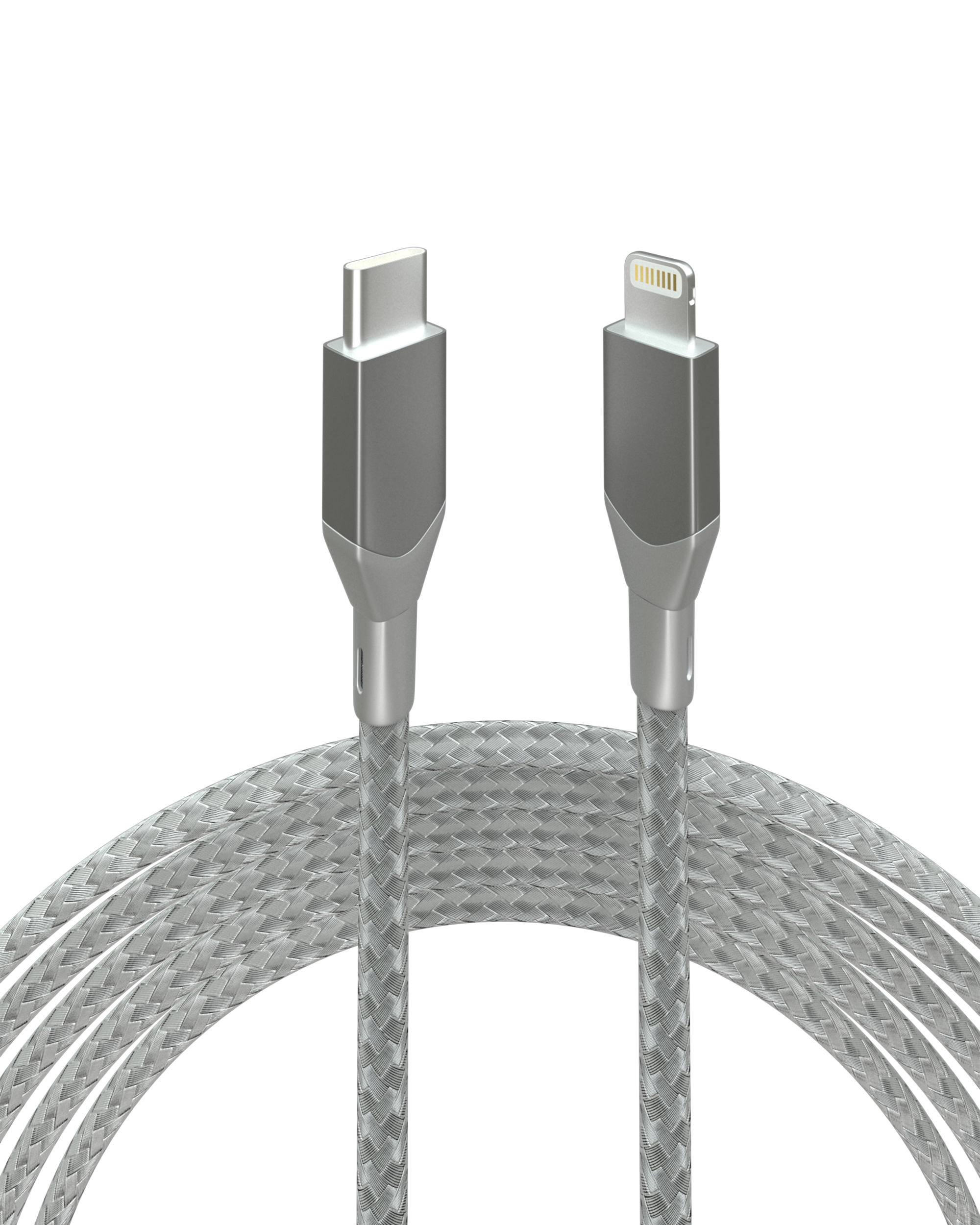 Lightning To USB Type C Kabel (Non-MFI) (1 m / 3 ft) (AmpSentrix Infinity) (Silver (Silber)) – Bild 2