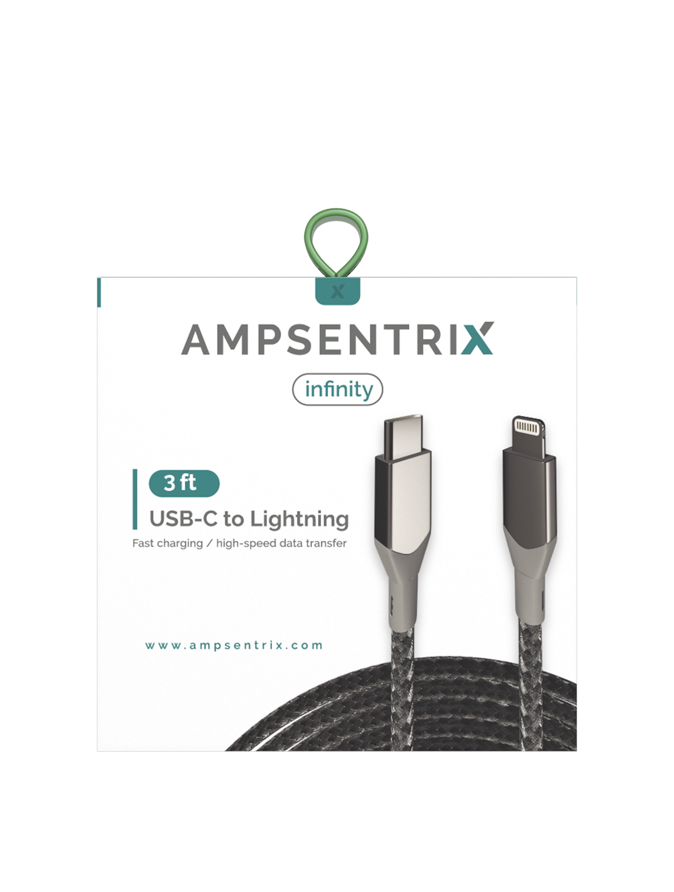 Lightning To USB Type C Kabel (Non-MFI) (1 m / 3 ft) (AmpSentrix Infinity) (Silver (Silber)) – Bild 4