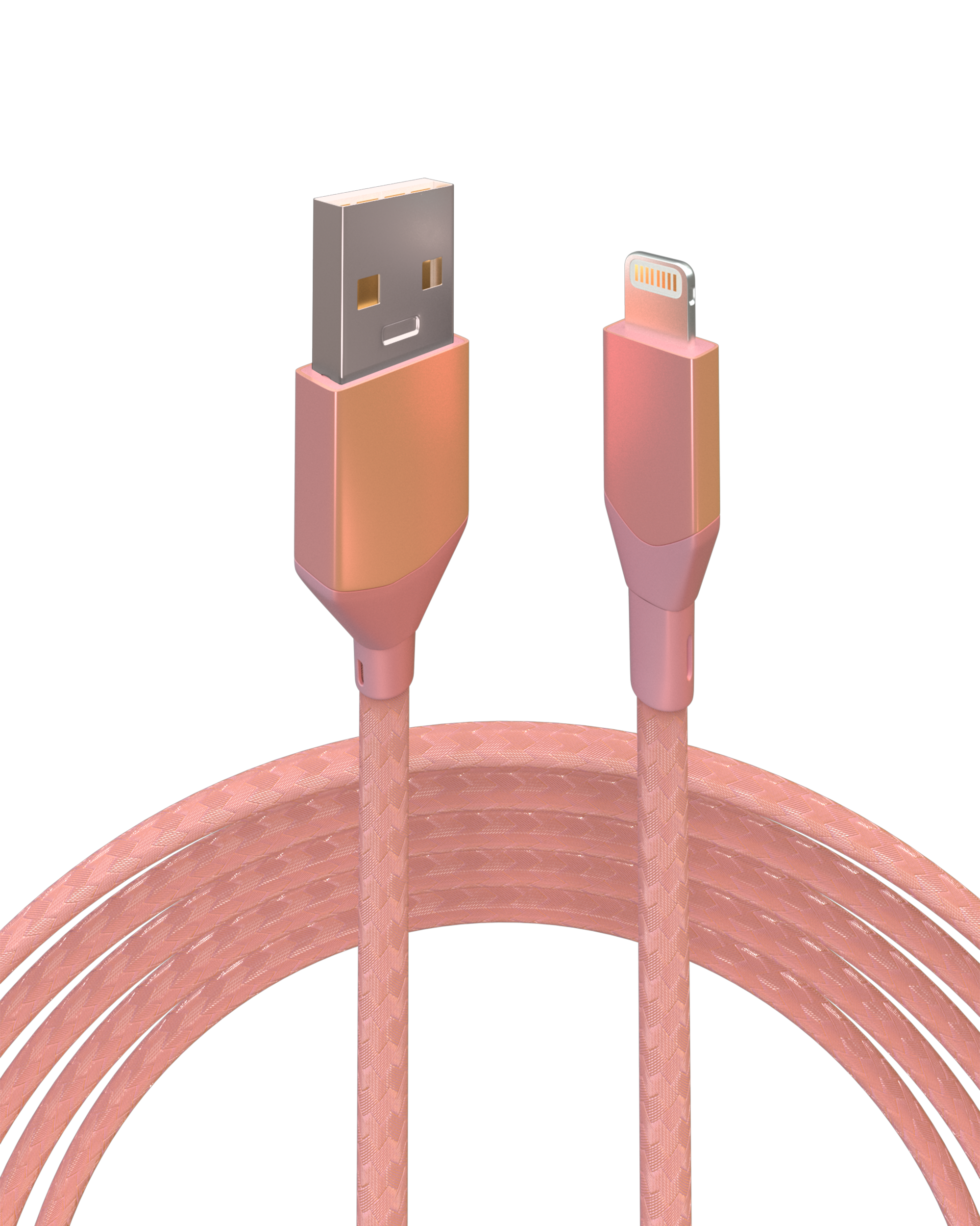 USB Type A To Lightning Kabel (Non-MFI) (1 m / 3 ft) (AmpSentrix Infinity) (Pink (Rosa)) – Bild 3