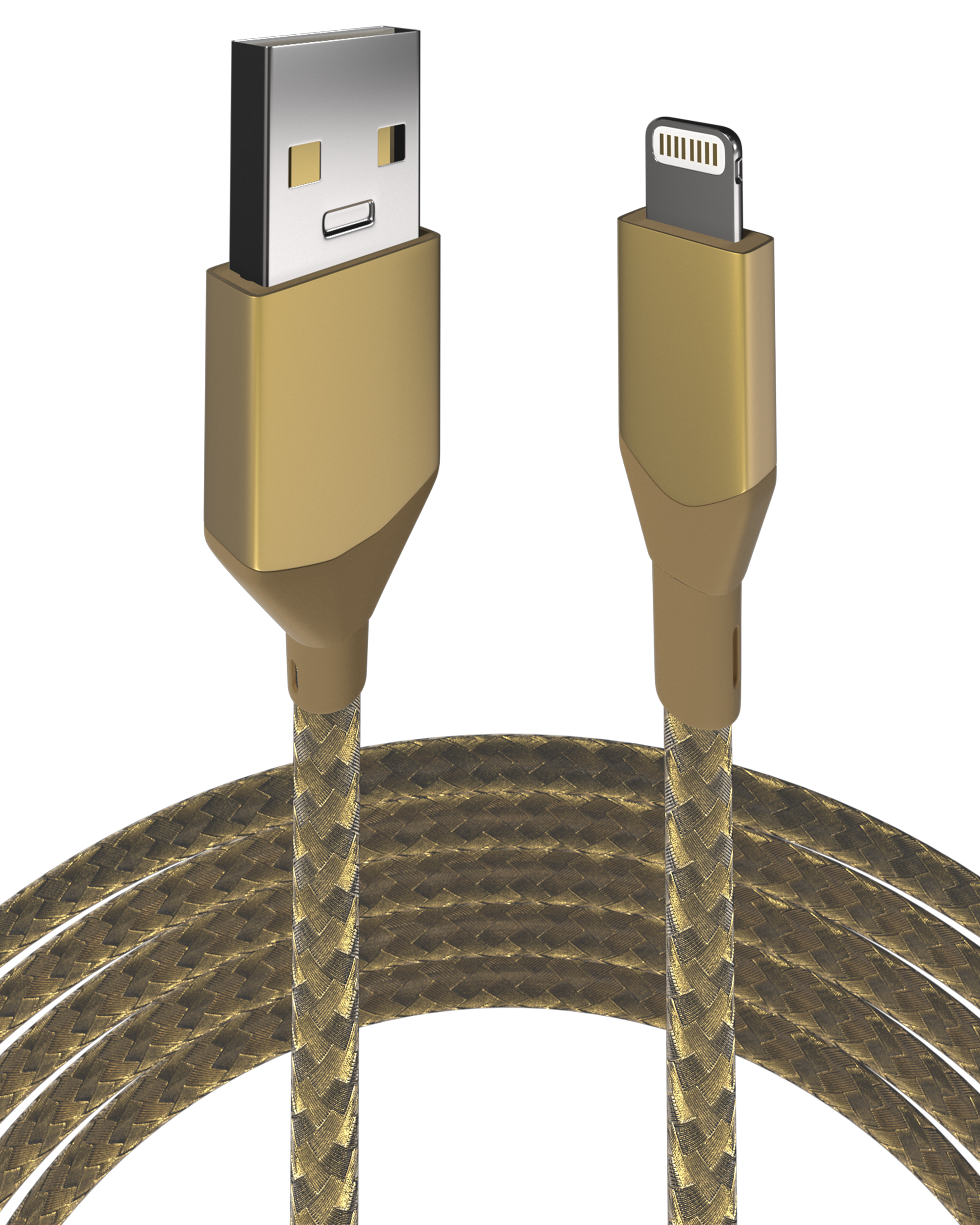 USB Type A To Lightning Kabel (Non-MFI) (1 m / 3 ft) (AmpSentrix Infinity) (Gold) – Bild 3