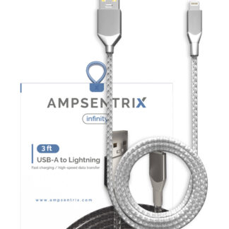 USB Type A To Lightning Kabel (Non-MFI) (1 m / 3 ft) (AmpSentrix Infinity) (Silver (Silber))