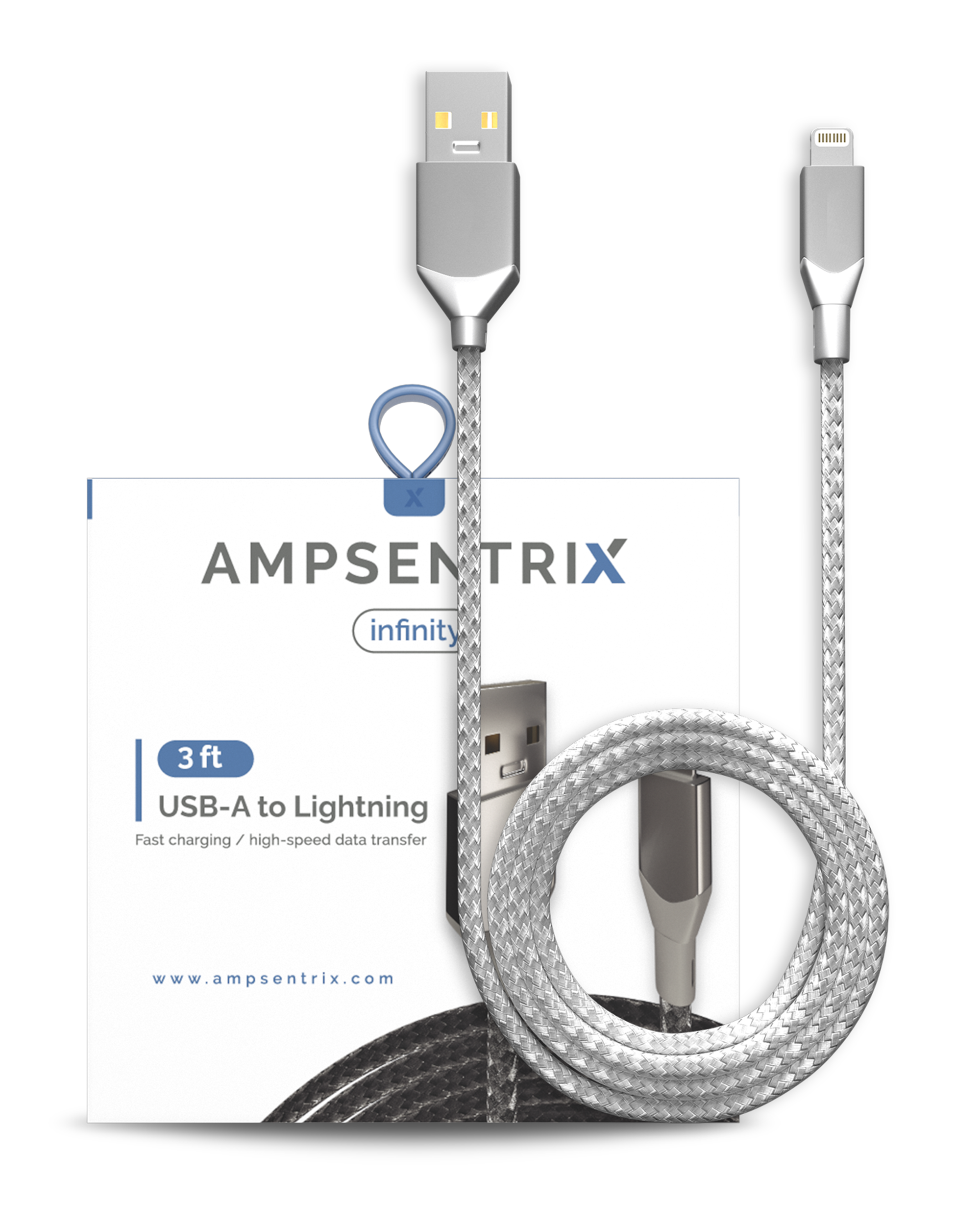 USB Type A To Lightning Kabel (Non-MFI) (1.8 m / 6 ft) (AmpSentrix Infinity) (Pink (Rosa)) – Bild 4