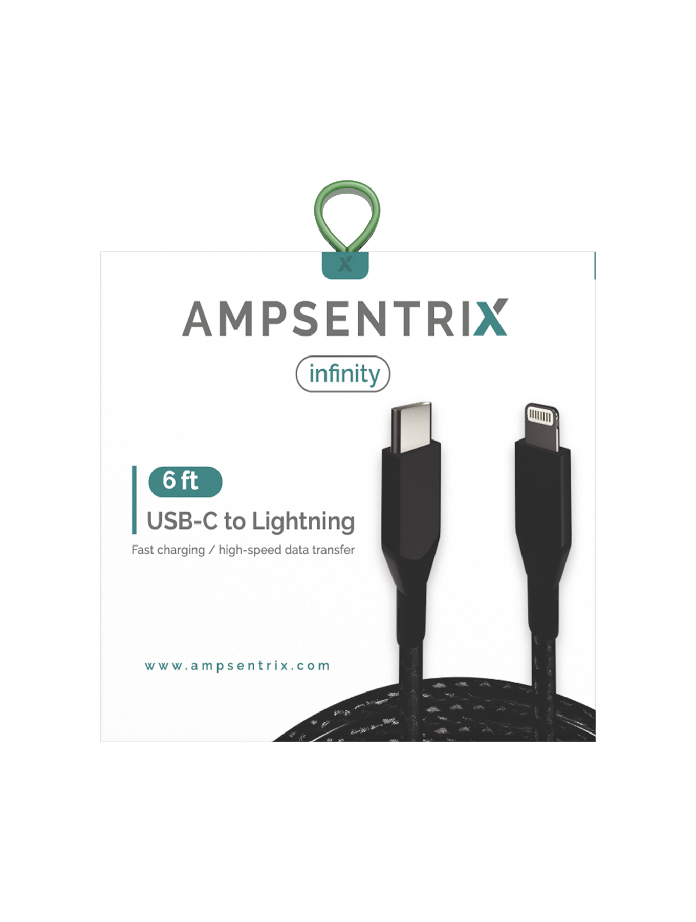 USB Type C To Lightning Kabel (Non-MFI) (1.8 m / 6 ft) (AmpSentrix Infinity) (Black (Schwarz)) – Bild 4