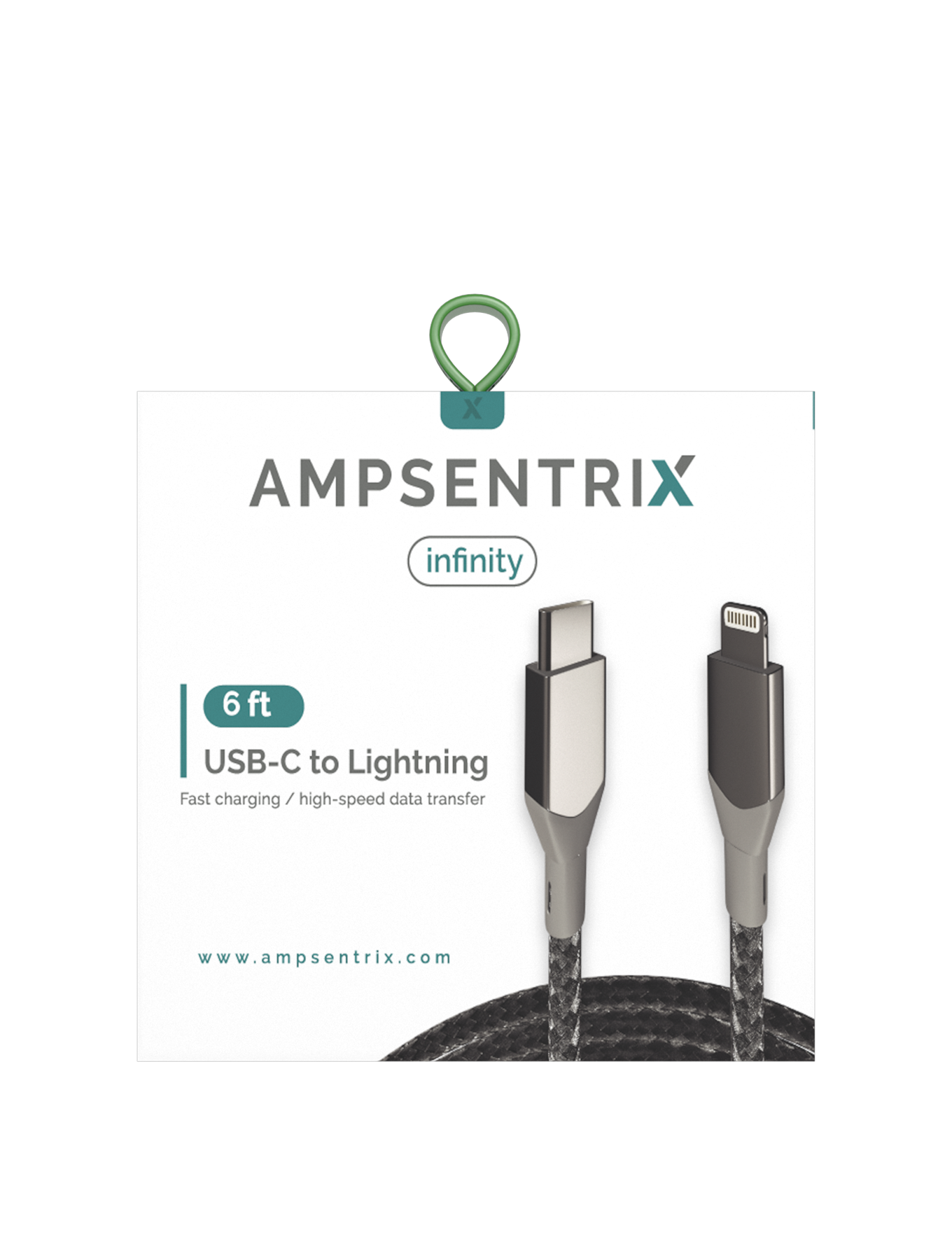 USB Type C To Lightning Kabel (Non-MFI) (1.8 m / 6 ft) (AmpSentrix Infinity) (Silver (Silber)) – Bild 3