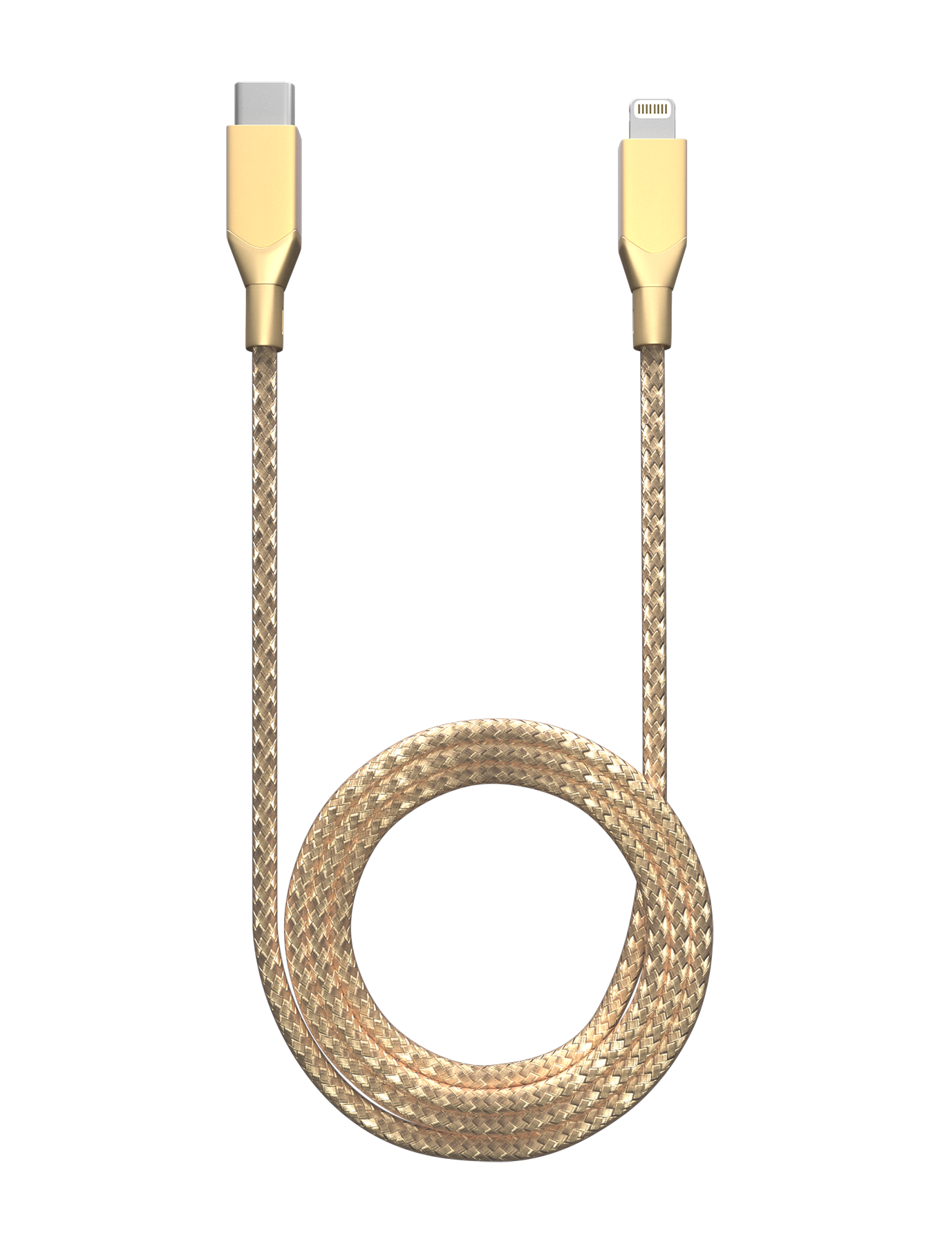 USB Type C To Lightning Kabel (Non-MFI) (1.8 m / 6 ft) (AmpSentrix Infinity) (Gold) – Bild 2