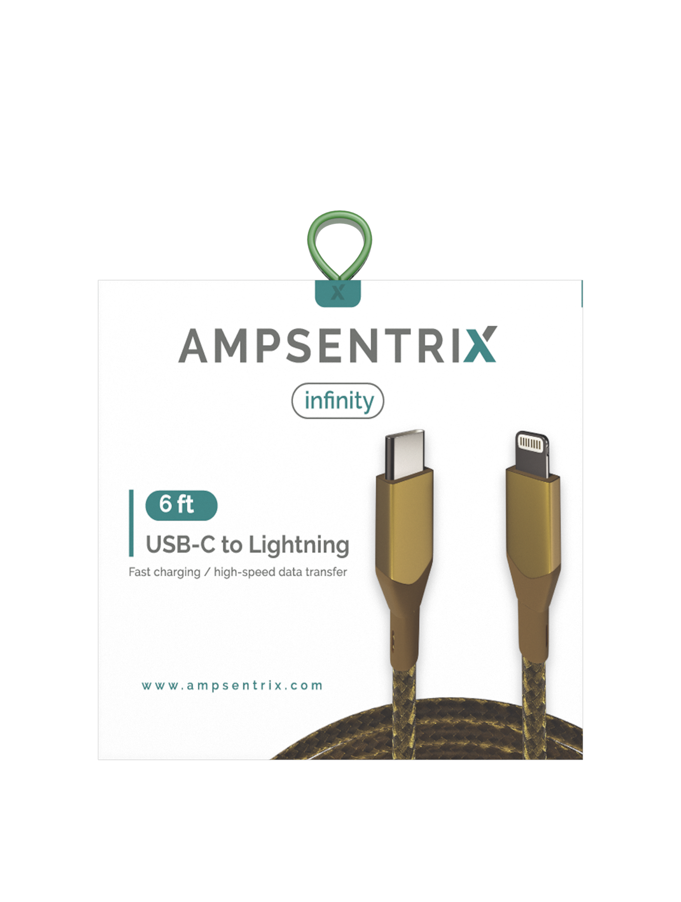 USB Type C To Lightning Kabel (Non-MFI) (1.8 m / 6 ft) (AmpSentrix Infinity) (Gold) – Bild 4