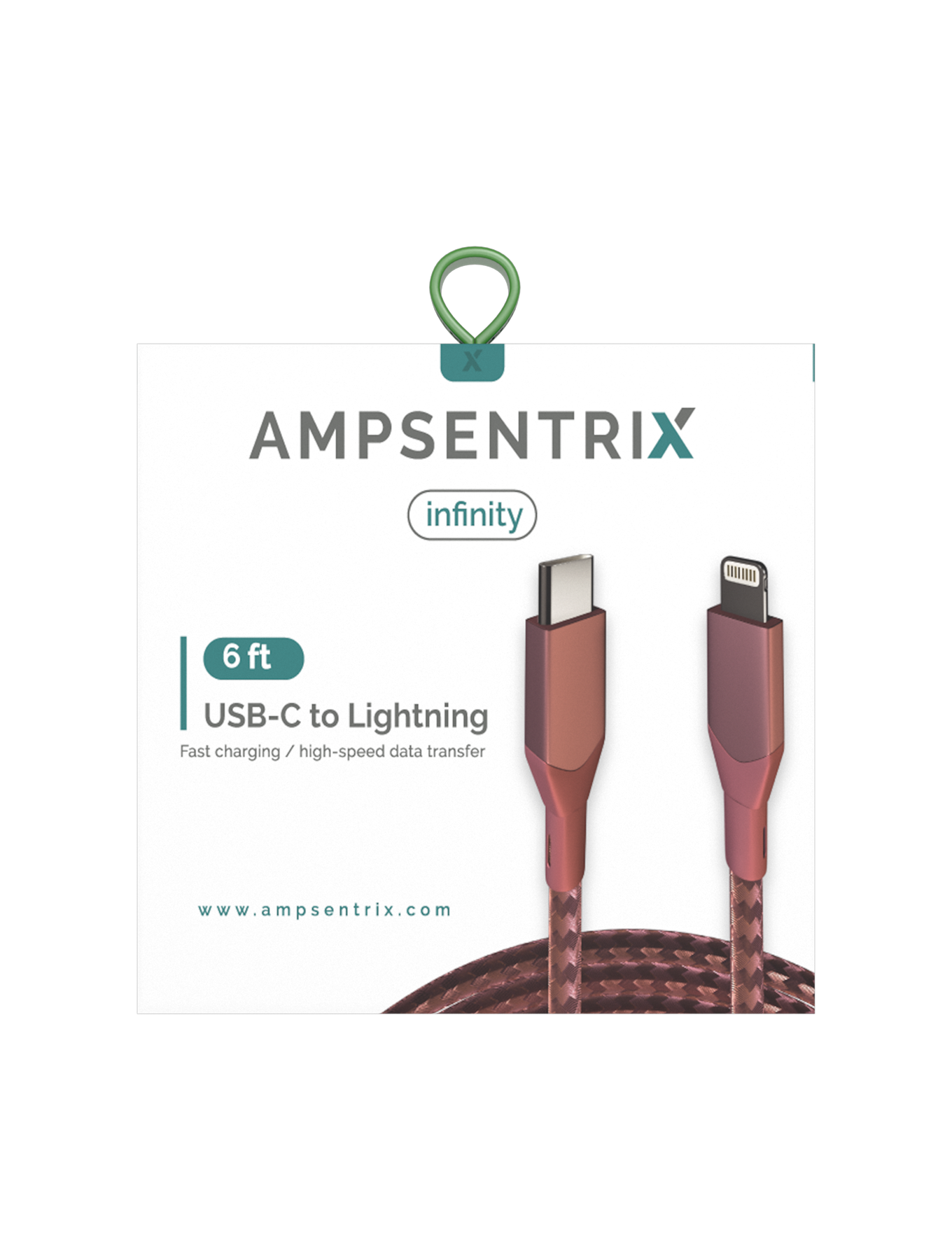 USB Type C To Lightning Kabel (Non-MFI) (1.8 m / 6 ft) (AmpSentrix Infinity) (Pink (Rosa)) – Bild 4