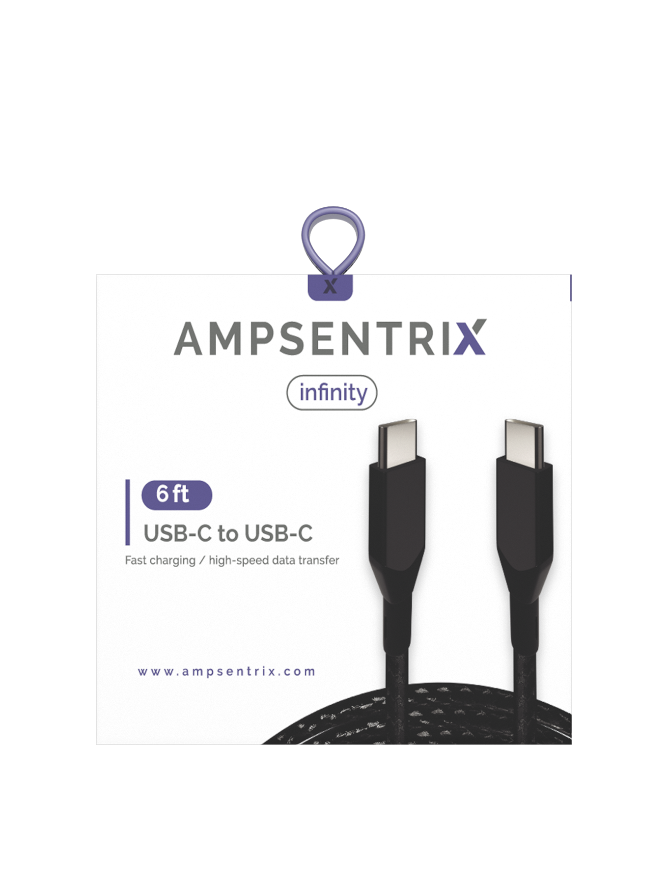 USB Type C To USB Type C Kabel (1.8 m / 6 ft) (AmpSentrix Infinity) (Black (Schwarz)) – Bild 3