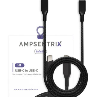 USB Type C To USB Type C Kabel (1.8 m / 6 ft) (AmpSentrix Infinity) (Black (Schwarz))