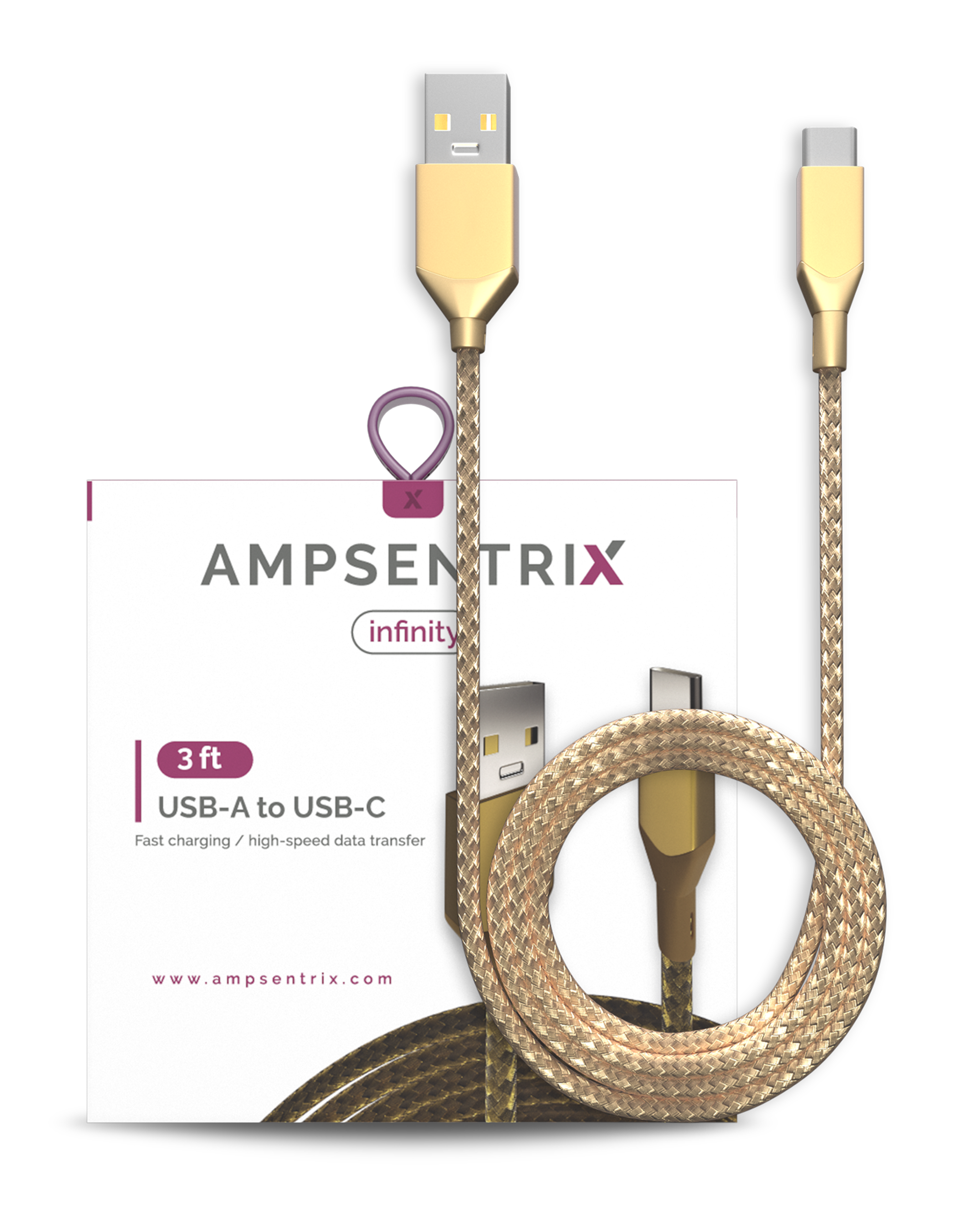 USB Type C To USB Type C Kabel (1.8 m / 6 ft) (AmpSentrix Infinity) (Silver (Silber)) – Bild 5