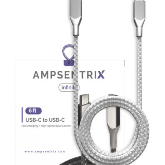 USB Type C To USB Type C Kabel (1.8 m / 6 ft) (AmpSentrix Infinity) (Silver (Silber))