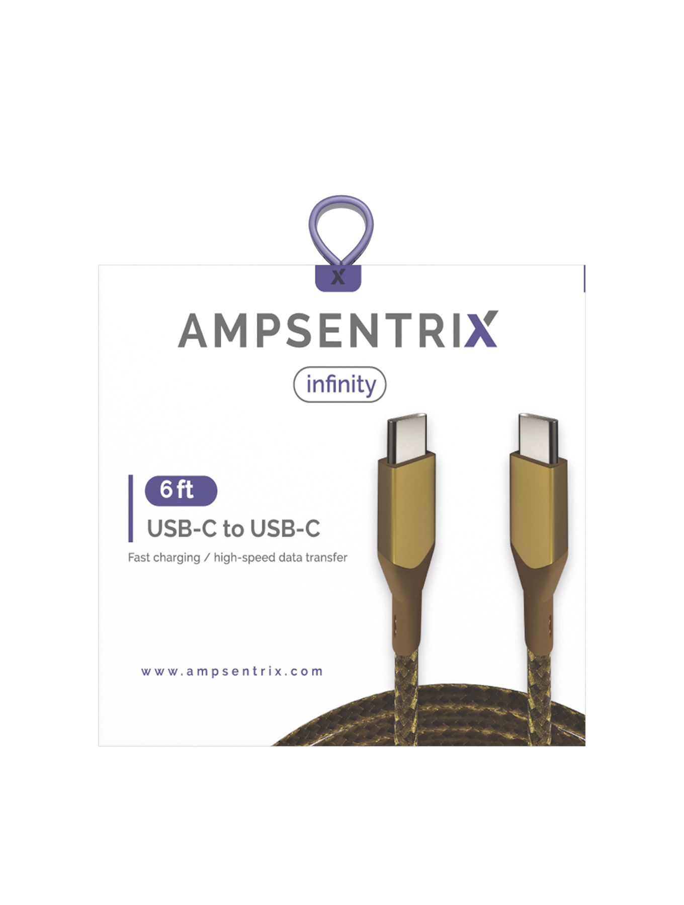 USB Type C To USB Type C Kabel (1.8 m / 6 ft) (AmpSentrix Infinity) (Gold) – Bild 3