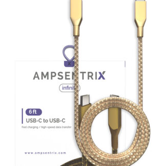 USB Type C To USB Type C Kabel (1.8 m / 6 ft) (AmpSentrix Infinity) (Gold)