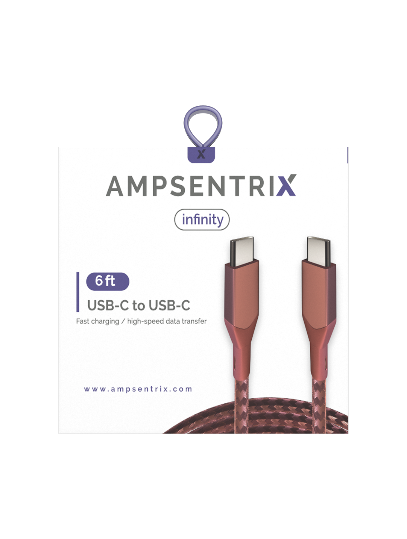 USB Type C To USB Type C Kabel (1.8 m / 6 ft) (AmpSentrix Infinity) (Pink (Rosa)) – Bild 3