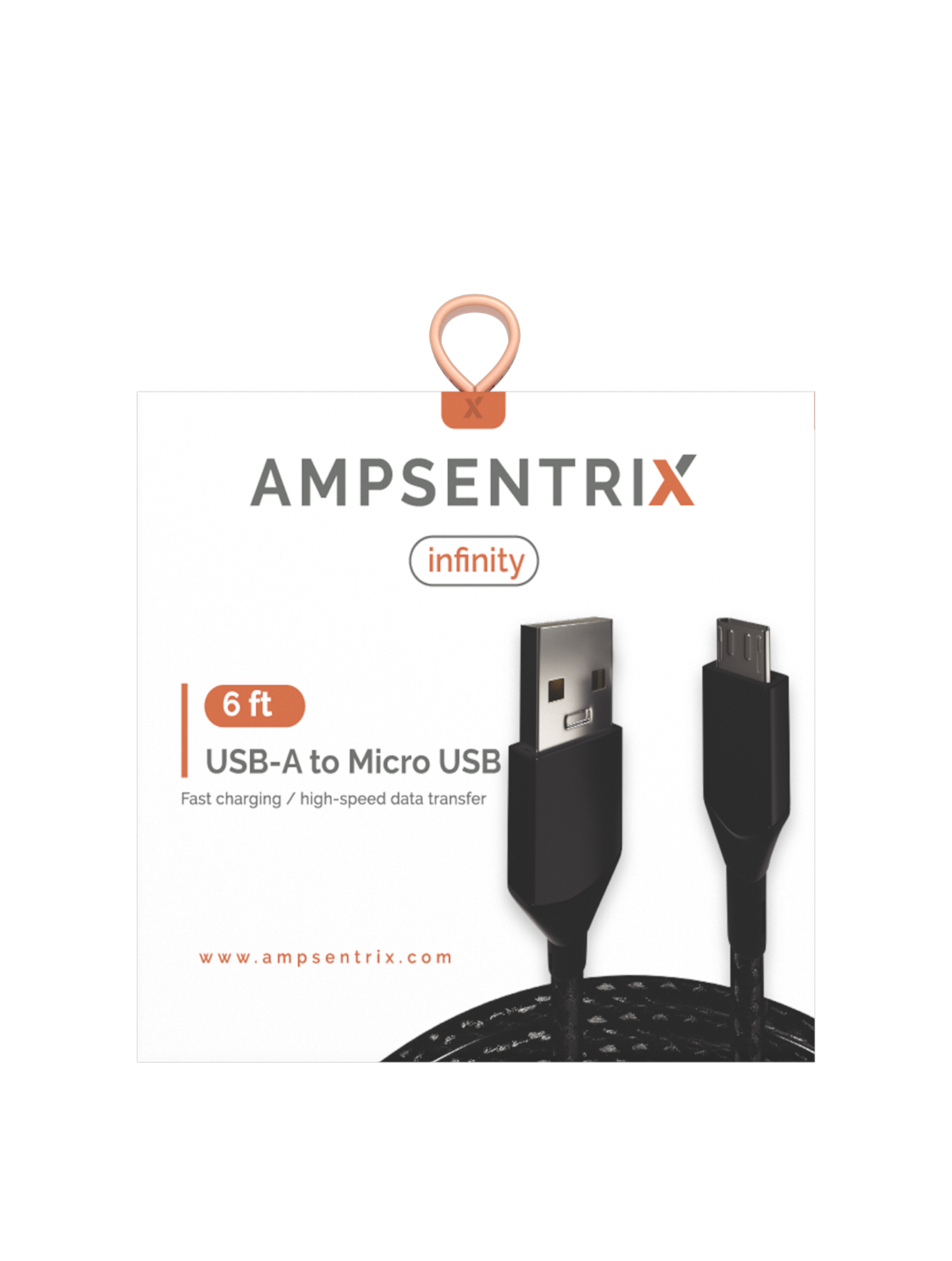 Micro USB To USB Type A Kabel (1.8 m / 6 ft) (AmpSentrix Infinity) (Black (Schwarz)) – Bild 3