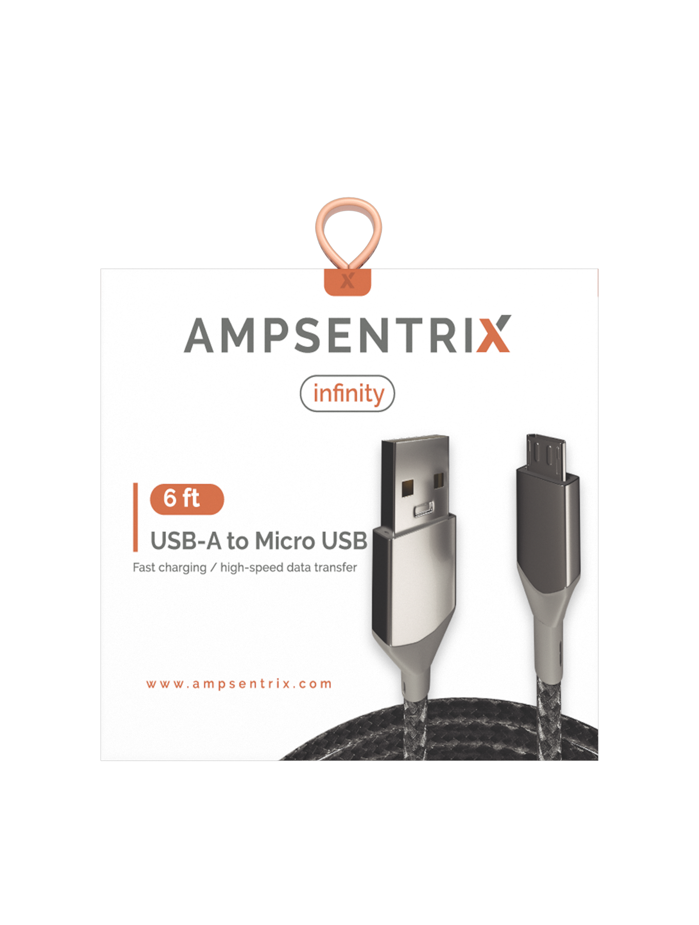 Micro USB To USB Type A Kabel (1.8 m / 6 ft) (AmpSentrix Infinity) (Silver (Silber)) – Bild 3