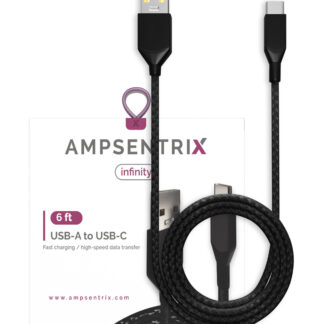 USB Type C To USB Type A Kabel (1.8 m / 6 ft) (AmpSentrix Infinity) (Black (Schwarz))