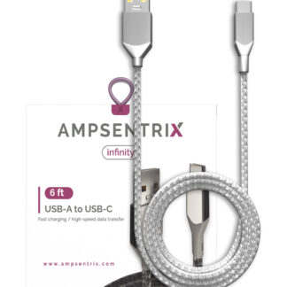 USB Type C To USB Type A Kabel (1.8 m / 6 ft) (AmpSentrix Infinity) (Silver (Silber))