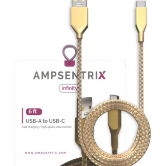USB Type C To USB Type A Kabel (1.8 m / 6 ft) (AmpSentrix Infinity) (Gold)
